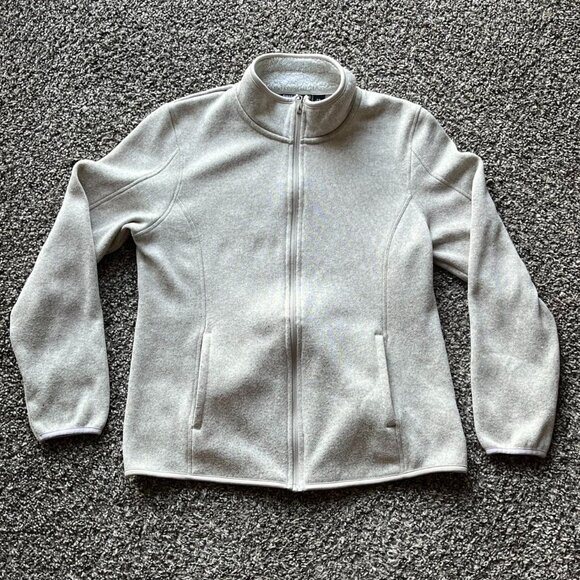 Cream Swiss Tech Full Zip Up Sherpa Jacket, Mens Large Winter Thermal Jacket - Picture 1 of 4